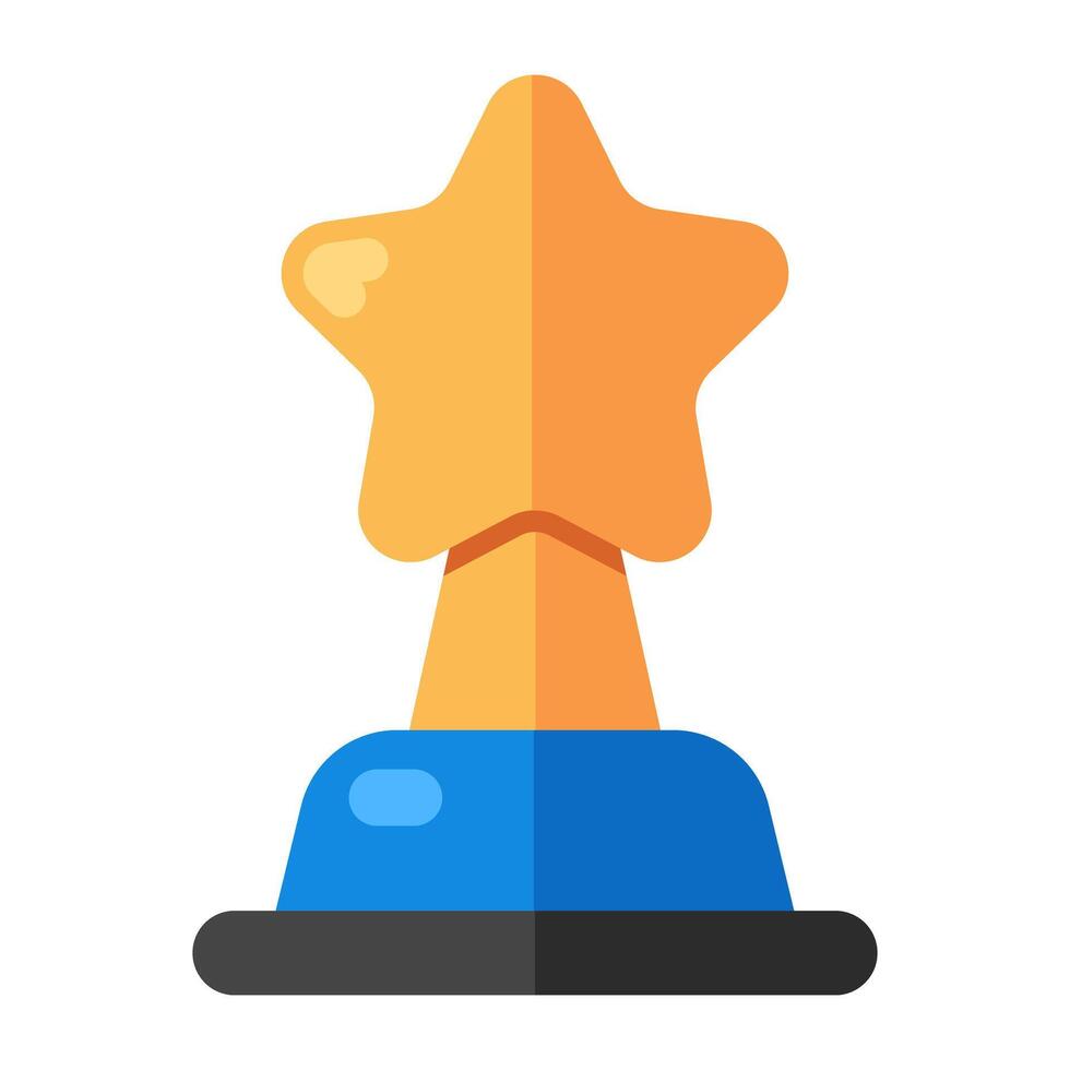 A flat design icon of star trophy cup vector