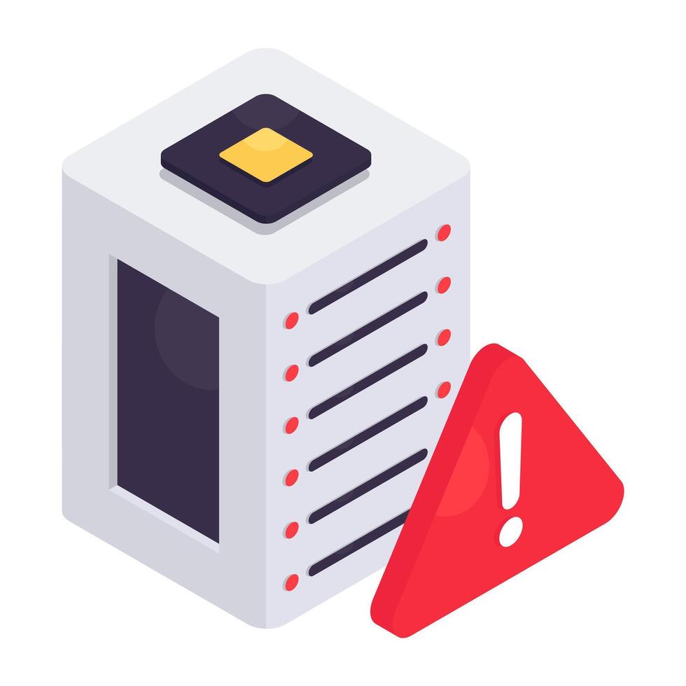 Conceptual isometric design icon of server error vector