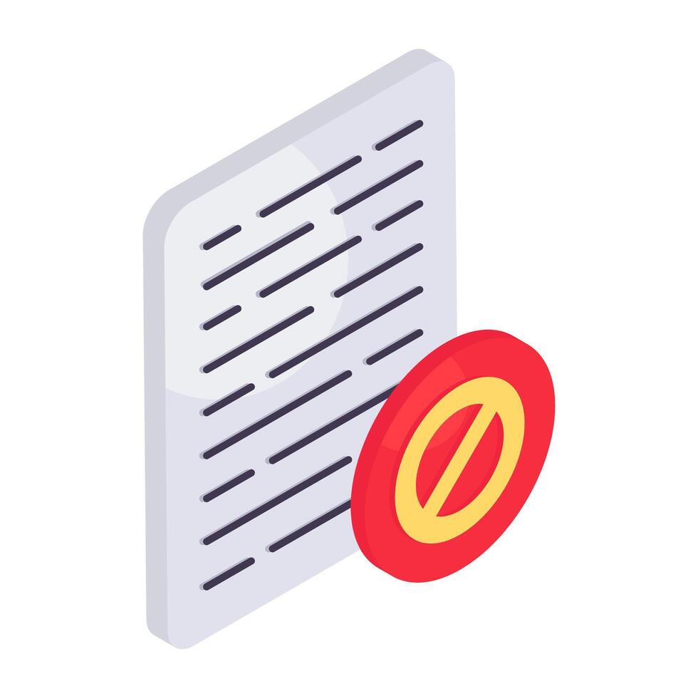 A readily available icon of ban file vector