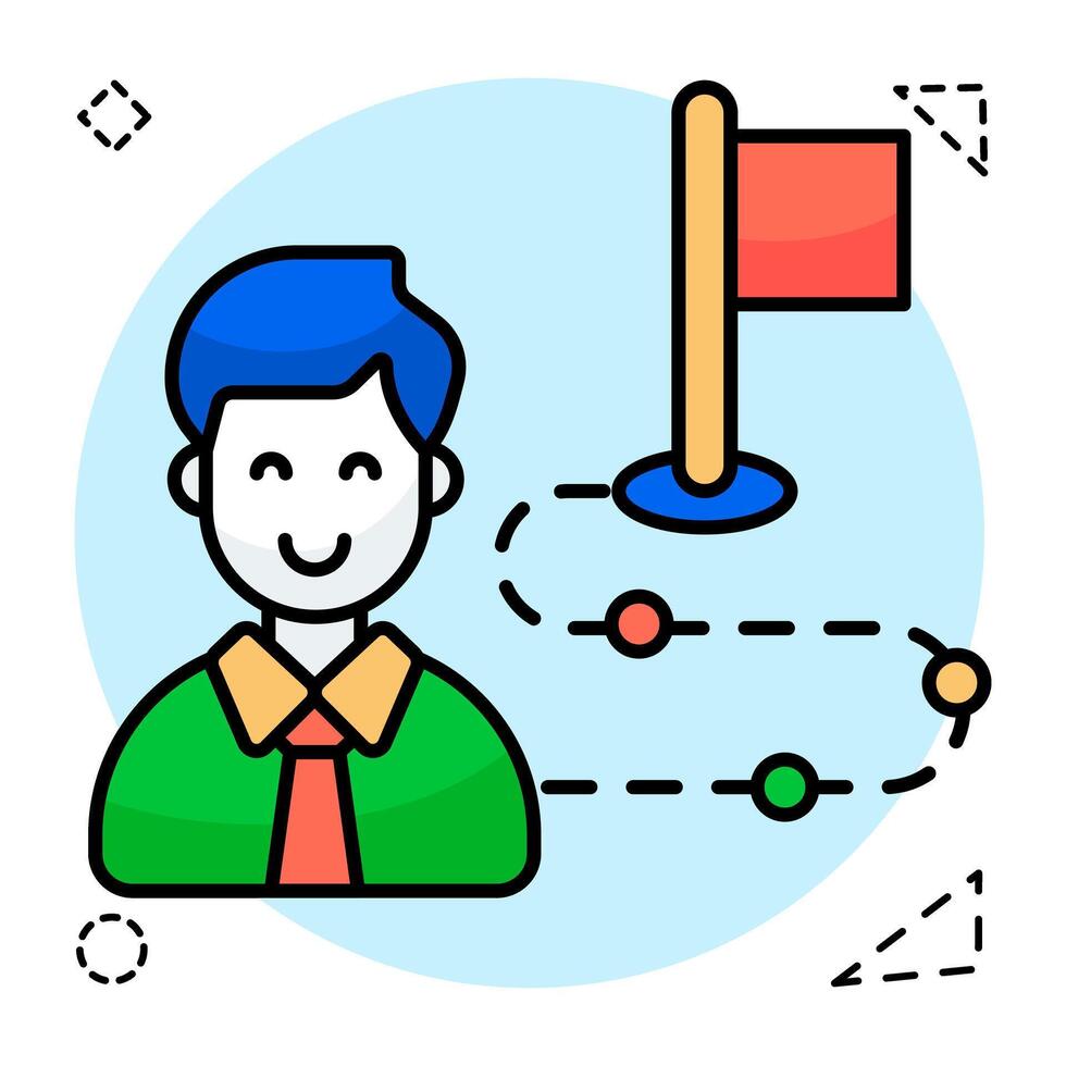 A colored design icon of business goal vector