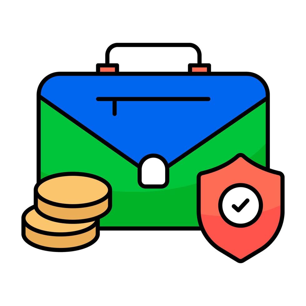 An icon design of briefcase security vector