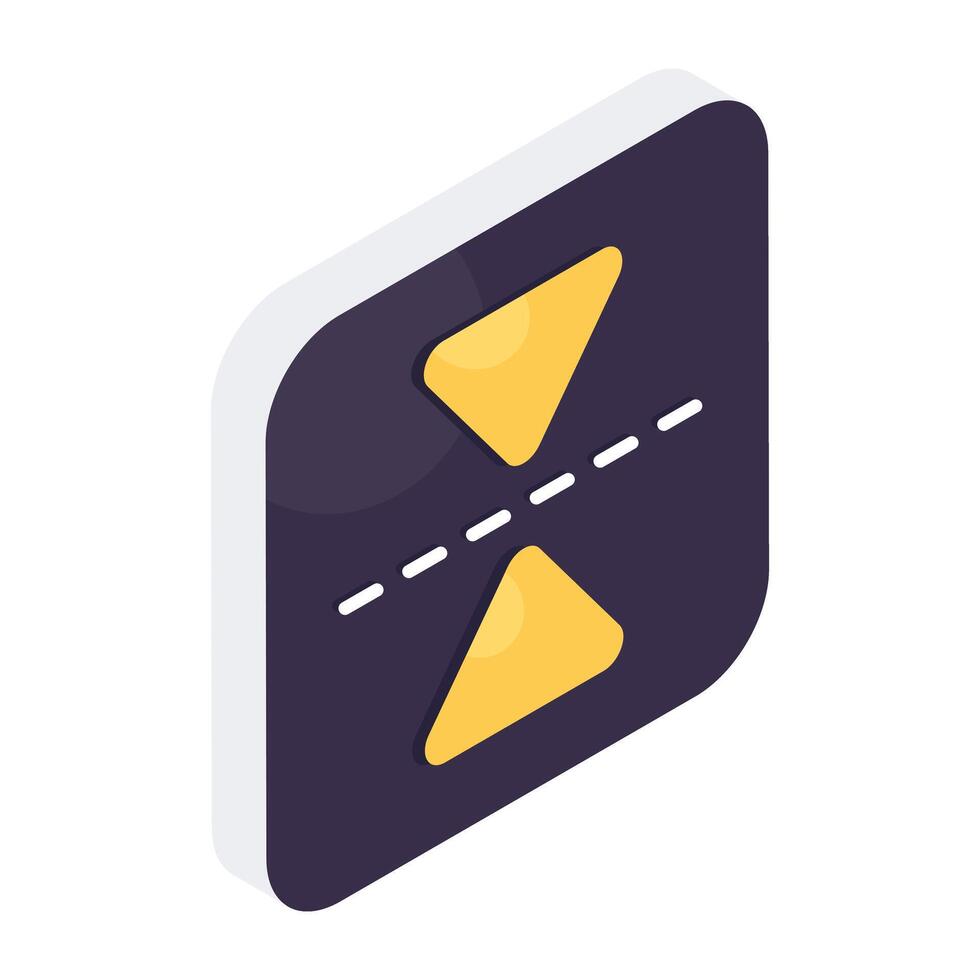 An isometric style icon of mirror tool vector