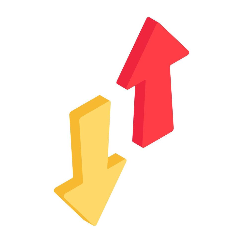 Modern design icon of opposite direction arrows vector