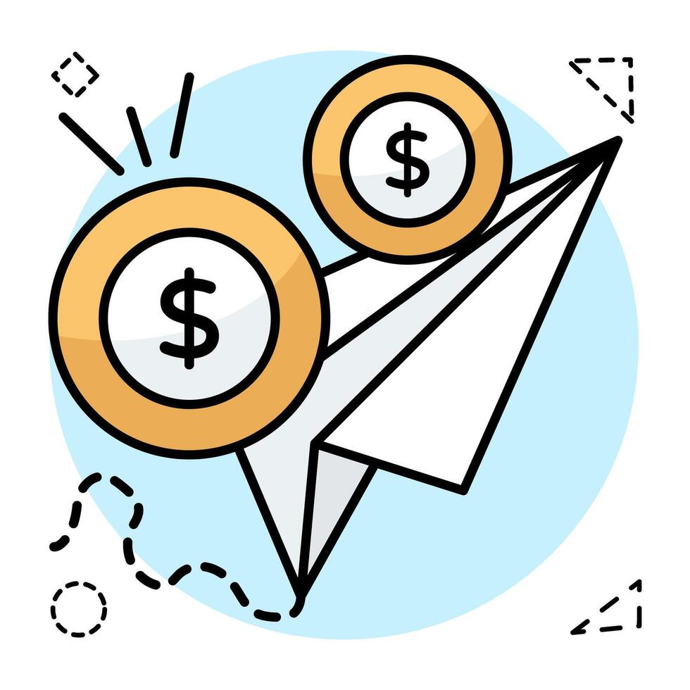 An icon design of paper plane vector