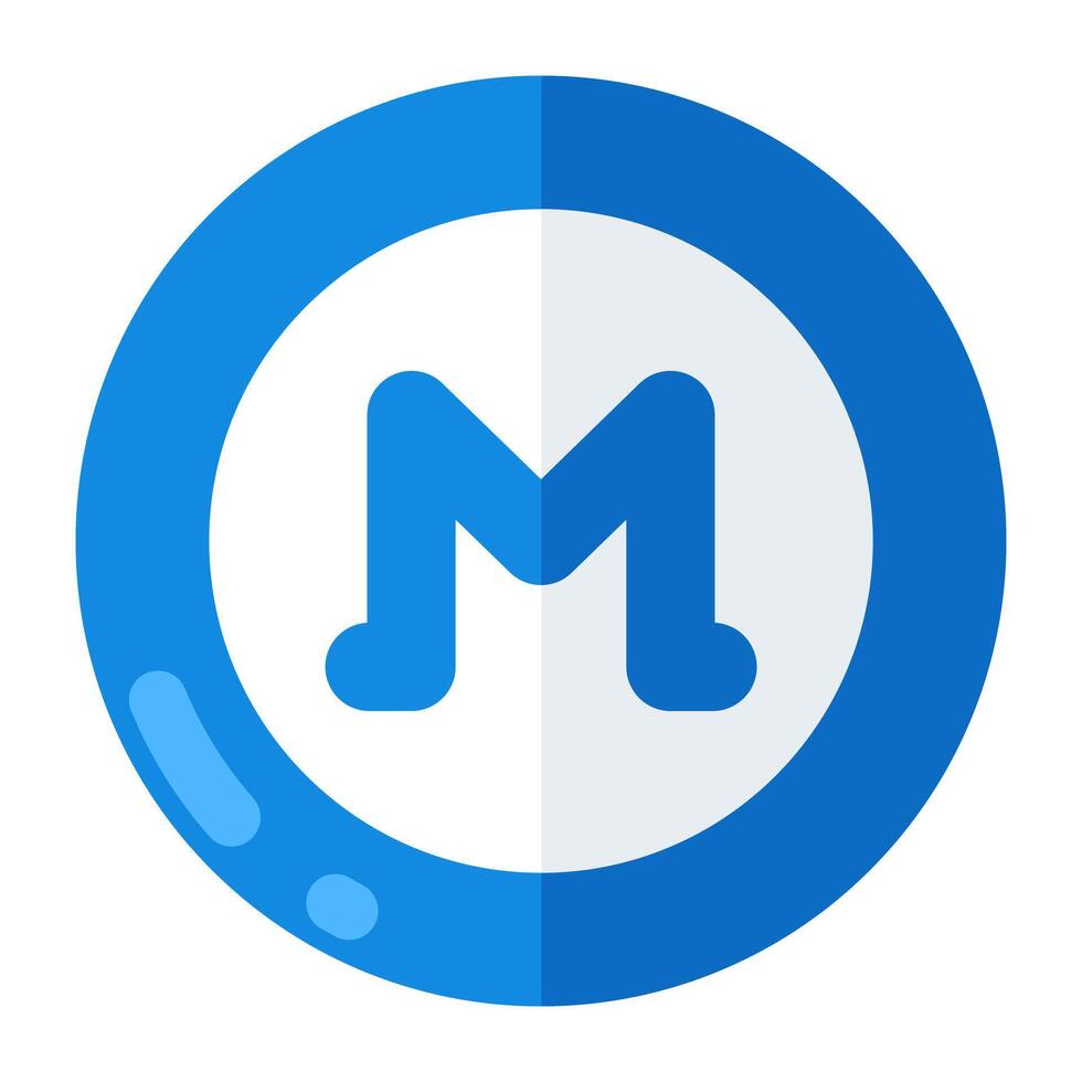 A colored design icon of monero coin vector