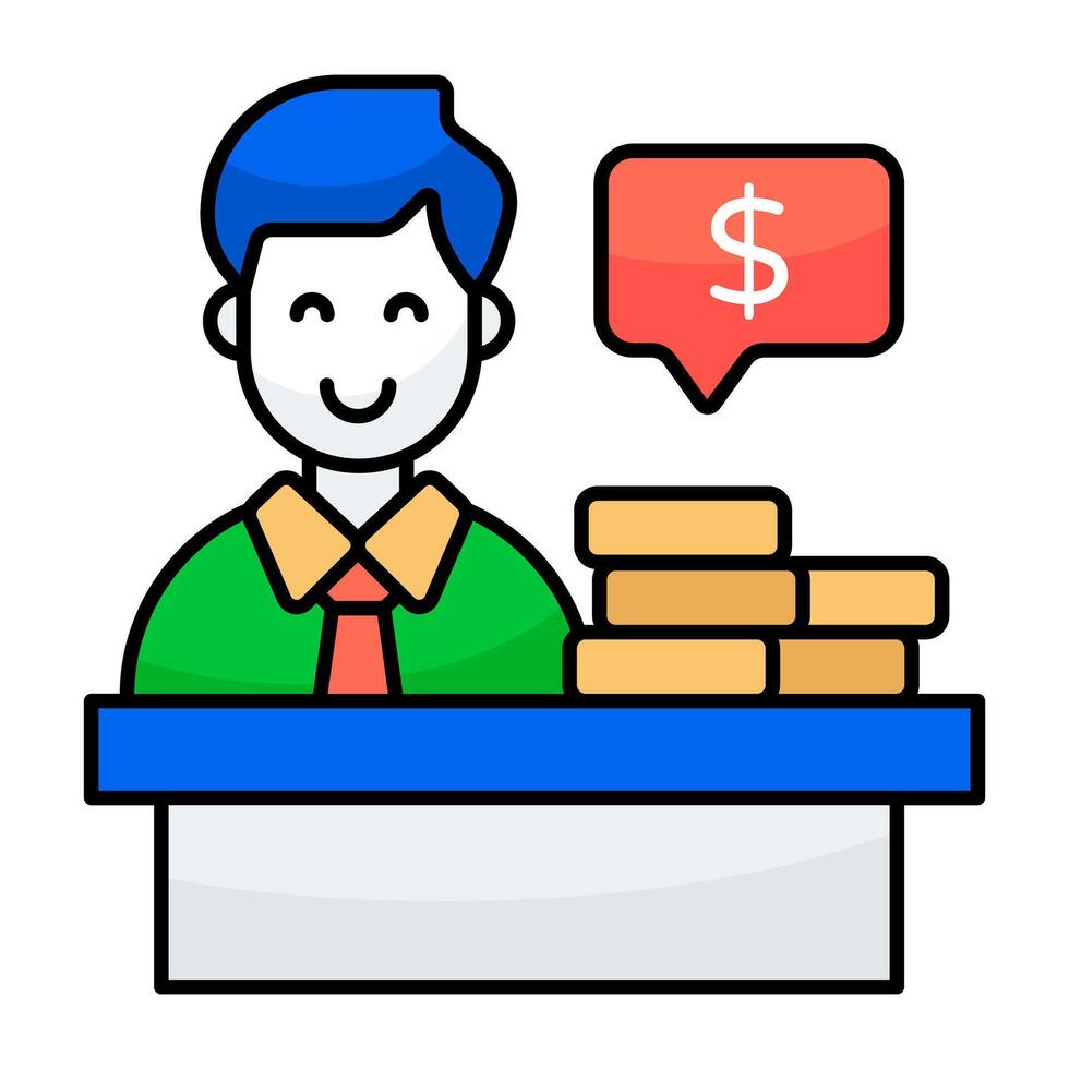 Dollar with avatar showcasing investor icon vector