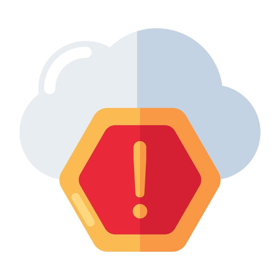 Editable design icon of cloud error vector