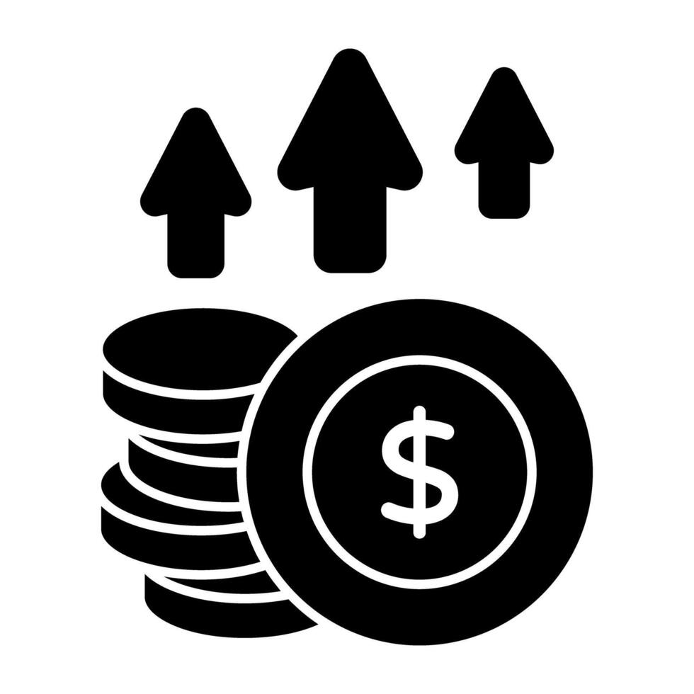 Premium download icon of dollar value increase vector