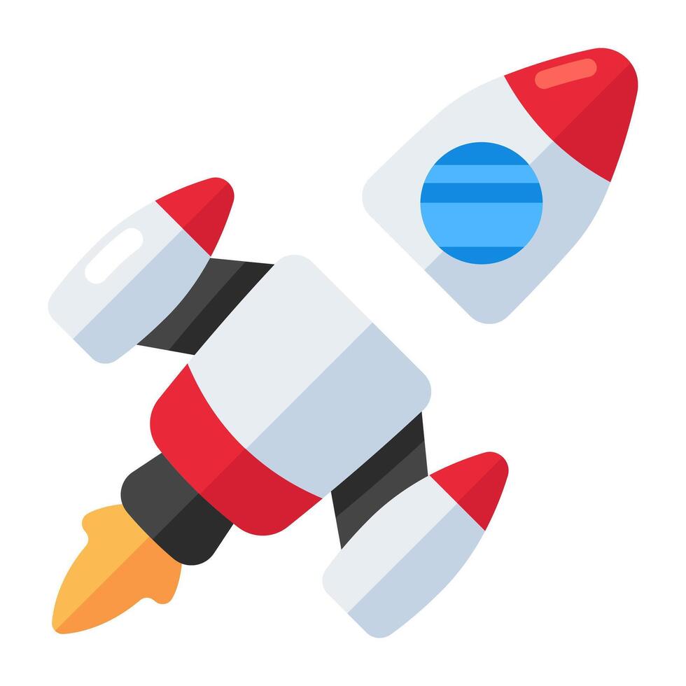 conceptual plano diseño icono de cohete vector