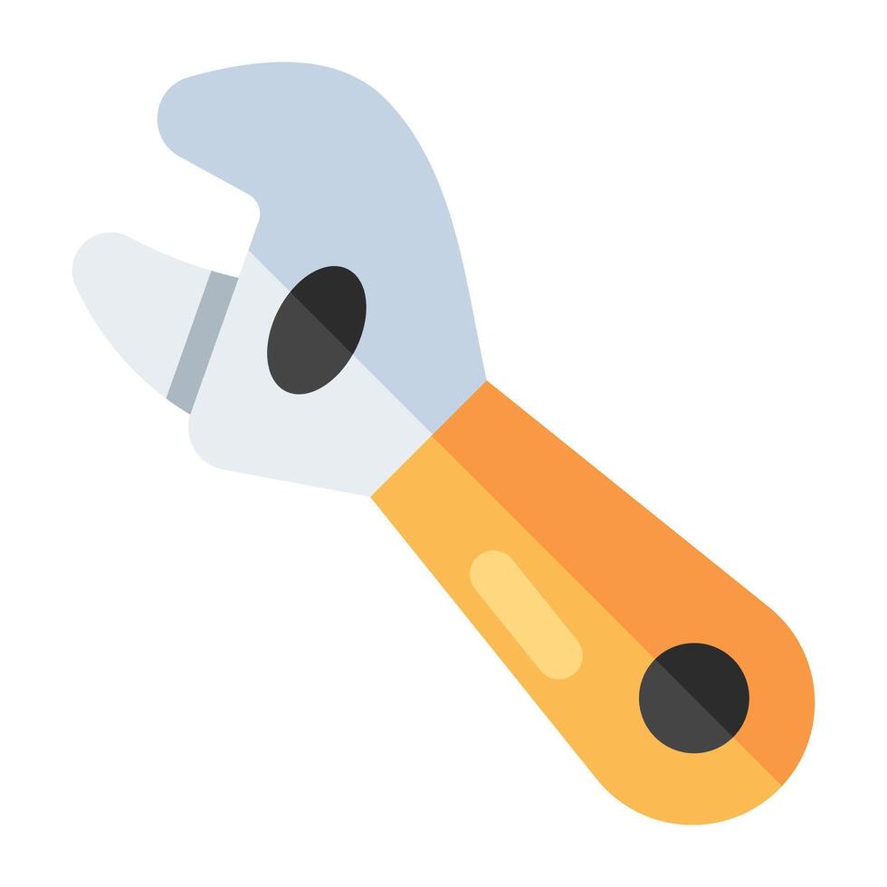 Editable design icon of wrench vector