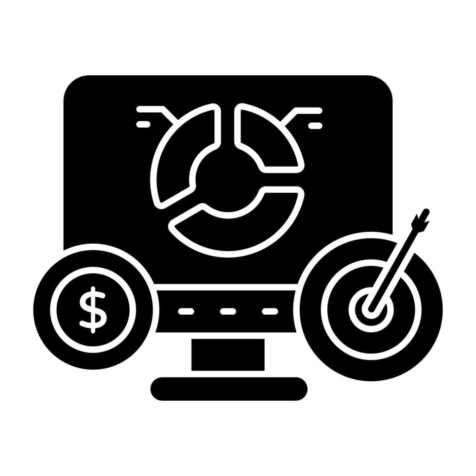 Unique design icon of online data analytics vector