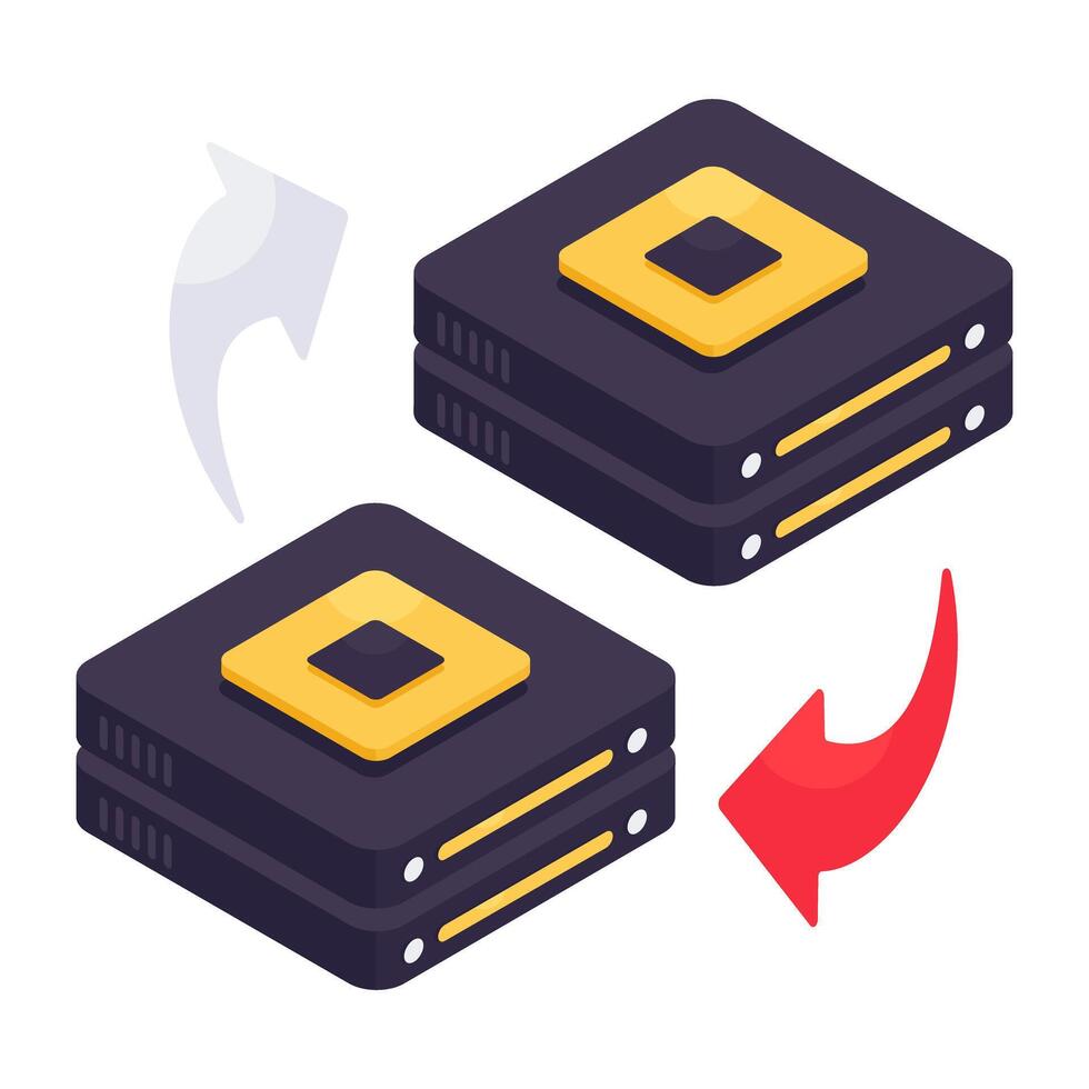 A unique design icon of server transfer vector