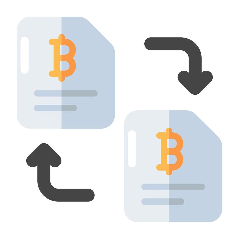 An icon design of bitcoin file transfer vector