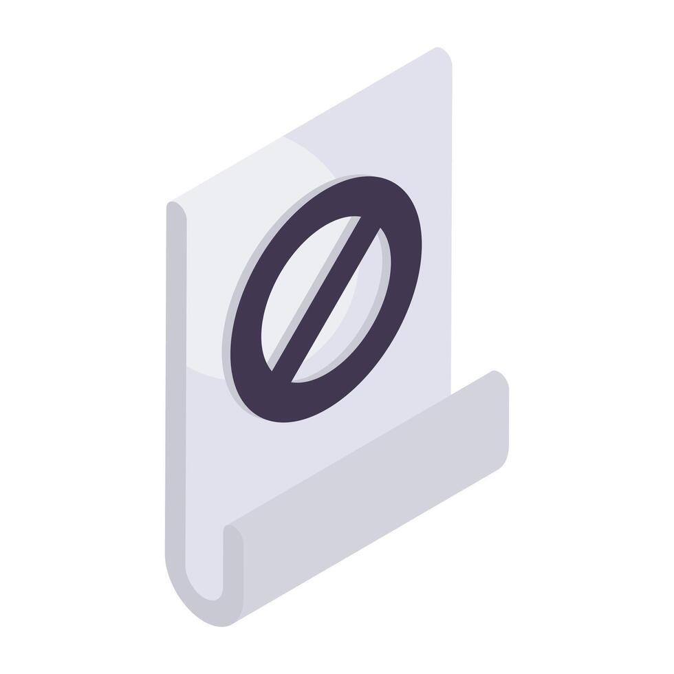 A readily available icon of ban file vector