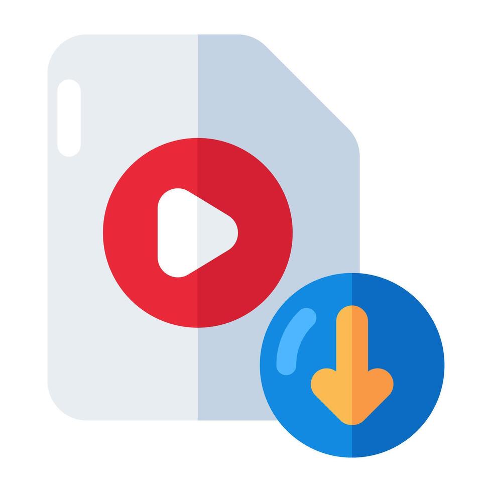 A creative design icon of video file download vector
