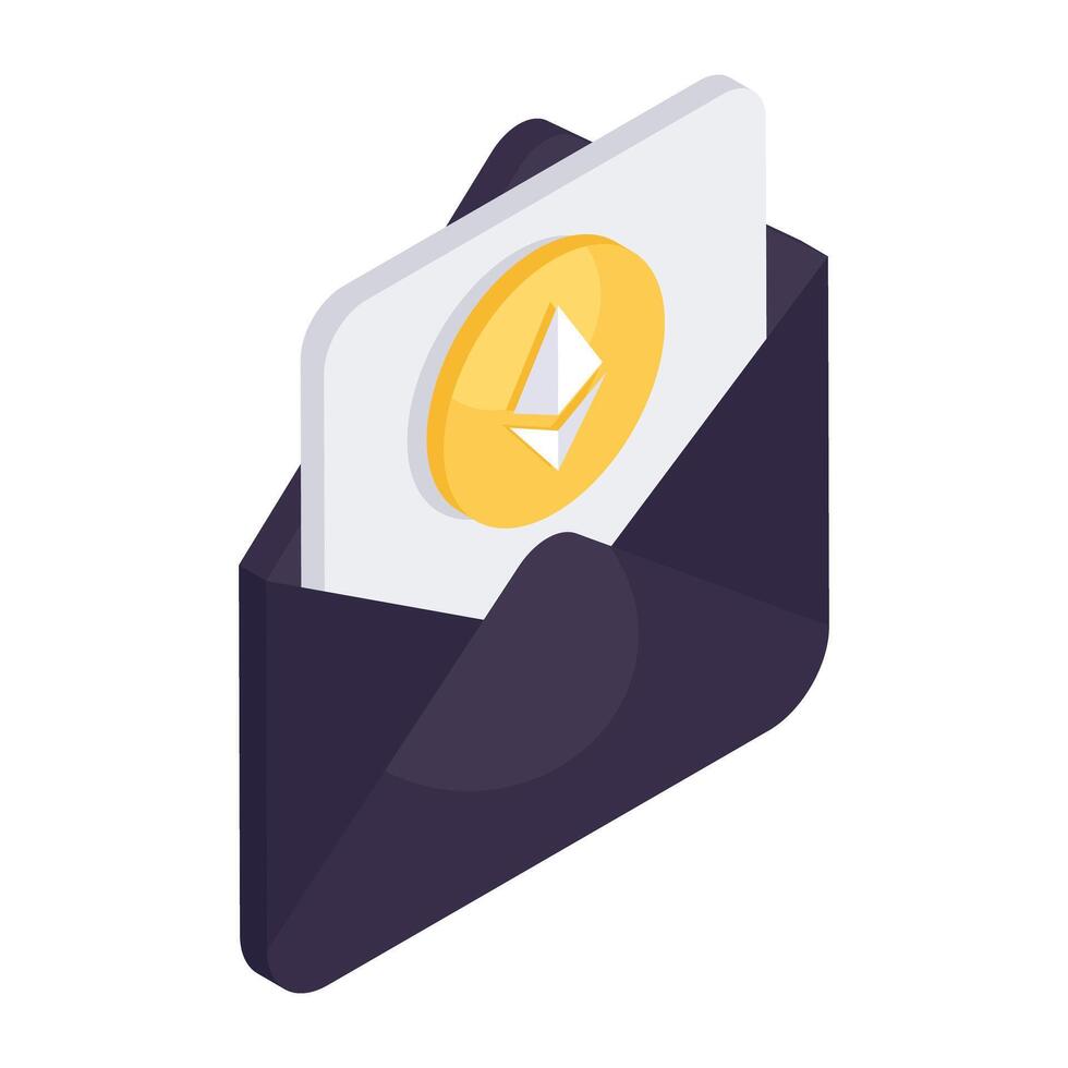 Creative design icon of Ethereum mail vector