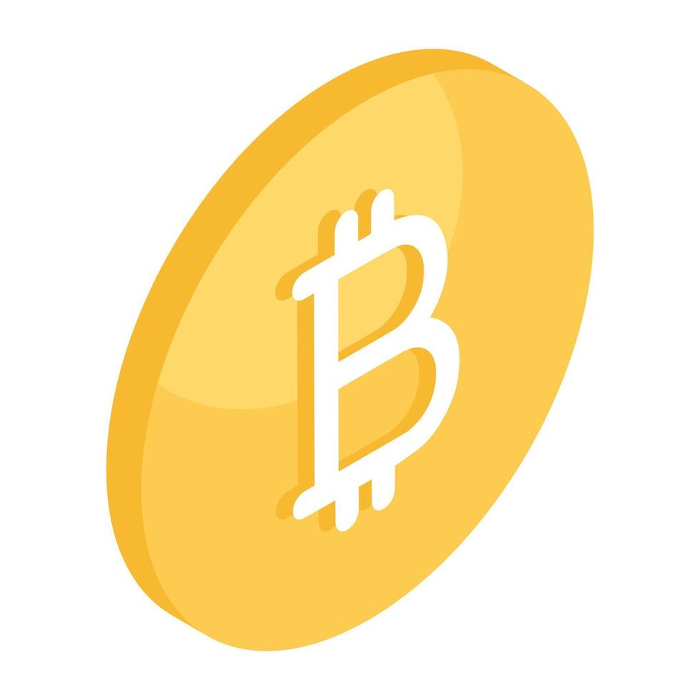 An icon design of bitcoin isolated on white background vector