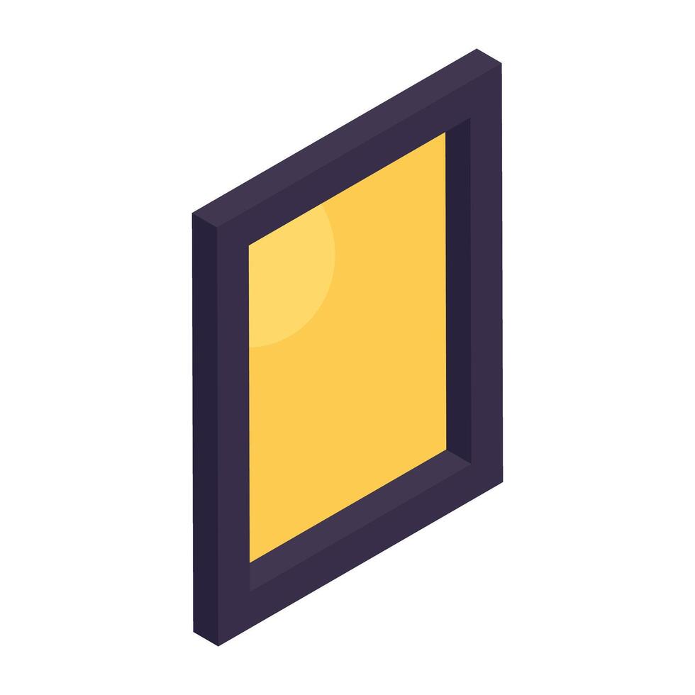 An isometric design icon of vanity mirror vector