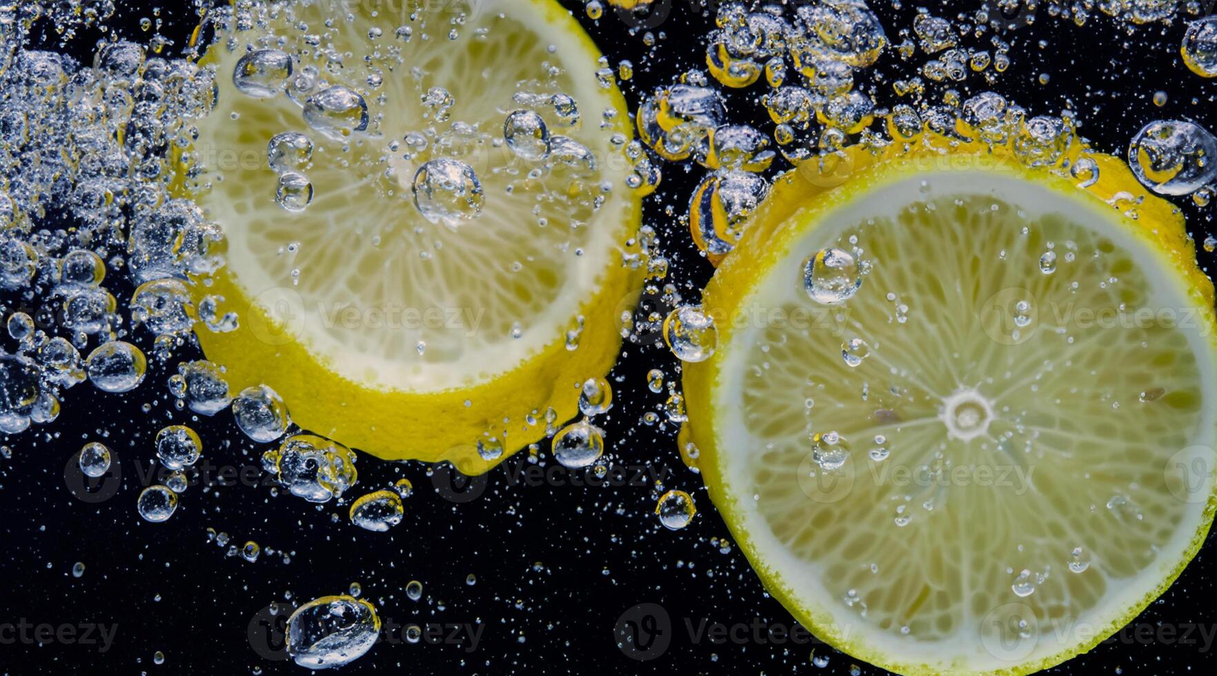 Underwater of freshly squeezed sweetened lemonade cold refreshing drink photo