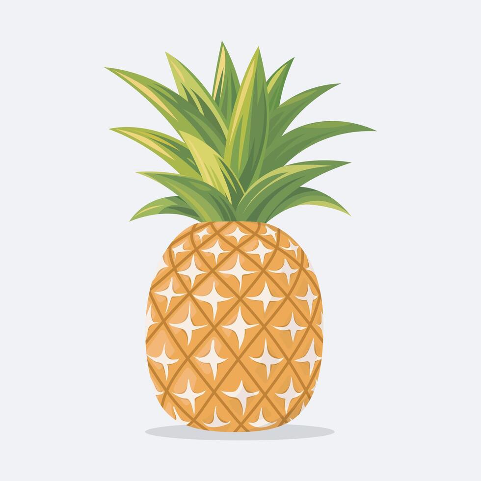 pineapple fruit cartoon vector illustration isolated on white background