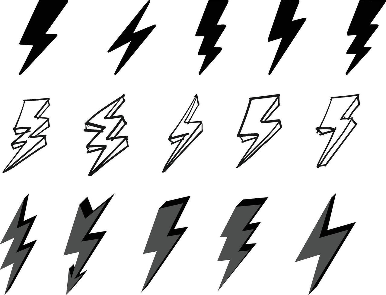 relámpago icono conjunto ilustración. eléctrico firmar y símbolo. poder icono. energía firmar vector