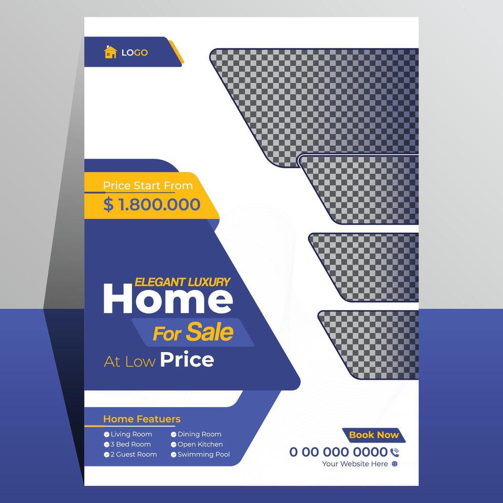 real estate property business flyer or poster design template vector