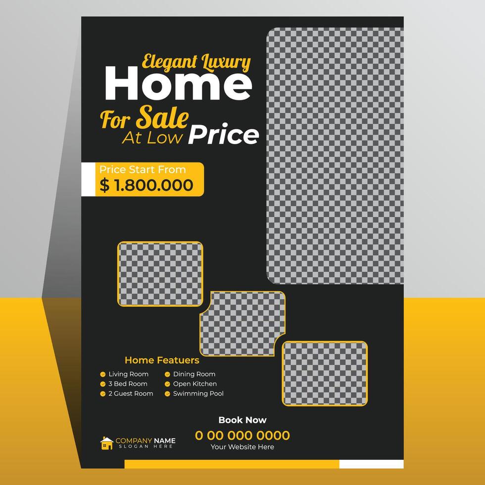 elegant real estate property business flyer or poster design template. vector
