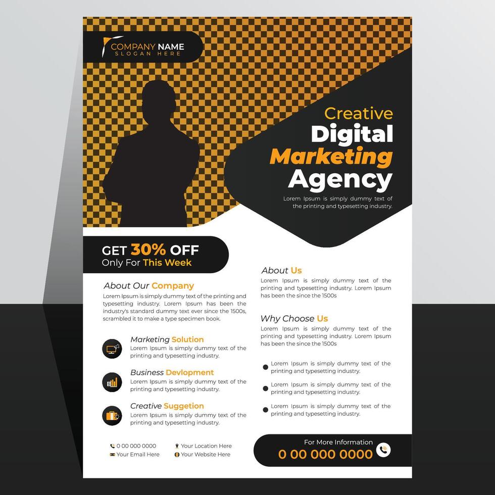 modern and creative corporate business flyer or poster design template. vector