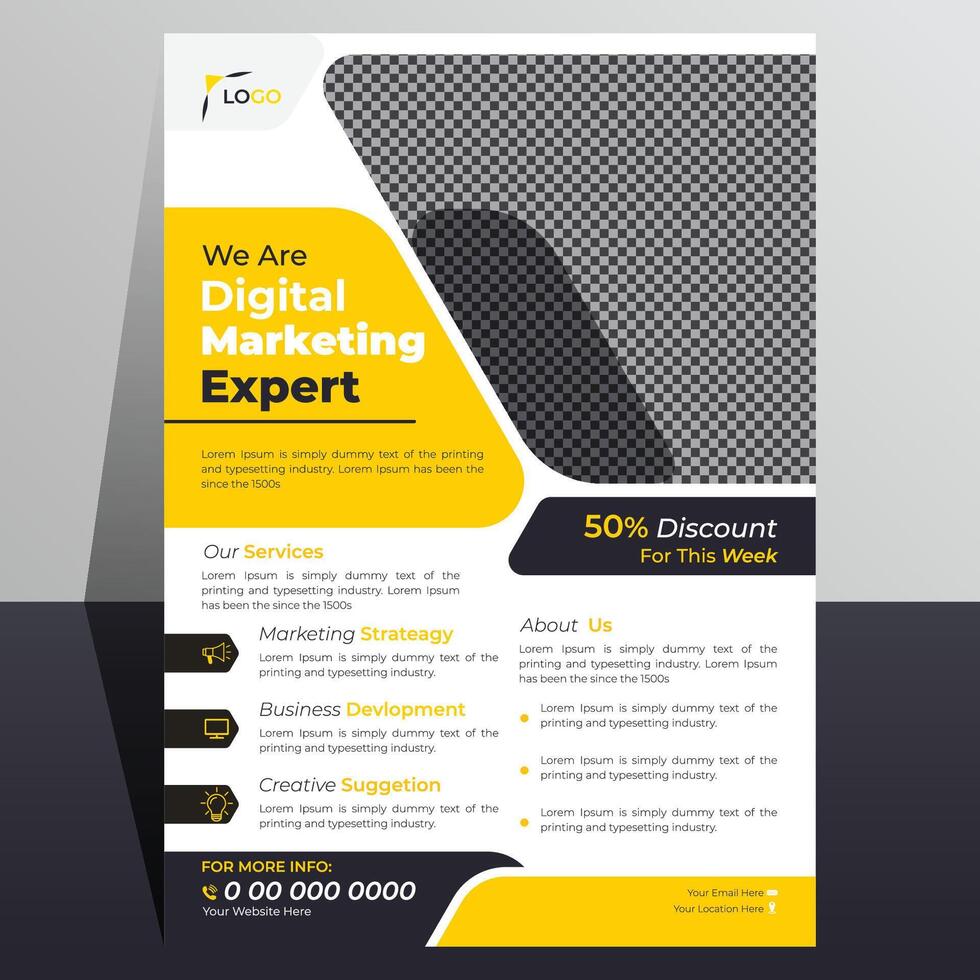 modern business flyer template for digital marketing expert. vector