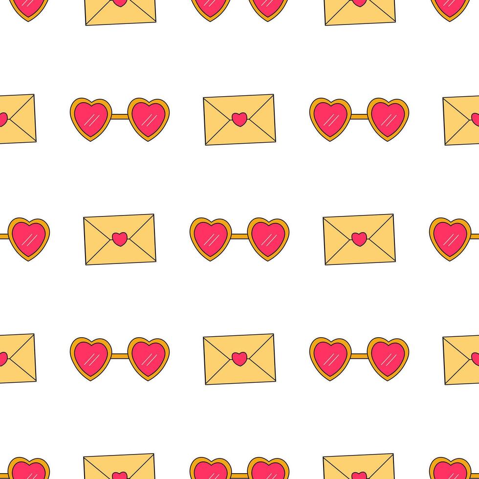Seamless pattern consisting of retro elements in the groove style vector