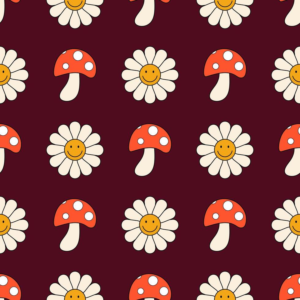 Seamless pattern consisting of retro elements in the groove style vector