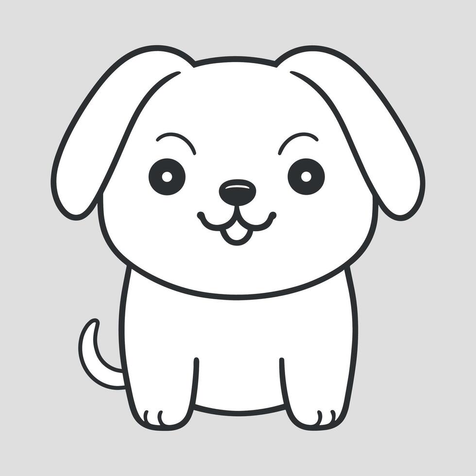 linda perro vector negro y blanco dibujos animados personaje diseño recopilación. blanco antecedentes. mascotas, animales