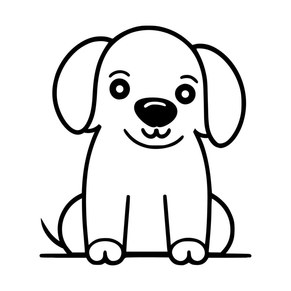 linda perro vector negro y blanco dibujos animados personaje diseño recopilación. blanco antecedentes. mascotas, animales