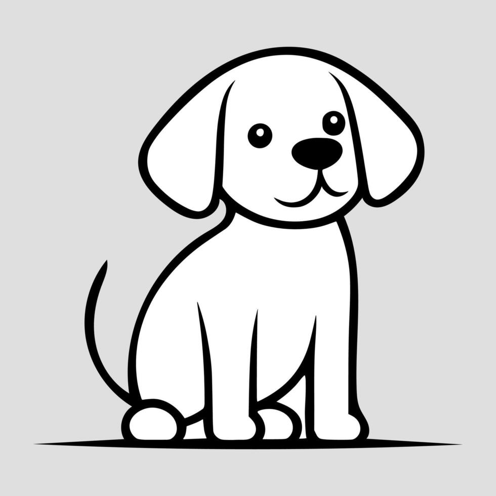 linda perro vector negro y blanco dibujos animados personaje diseño recopilación. blanco antecedentes. mascotas, animales