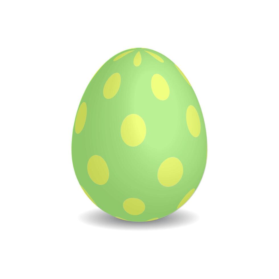 3D Easter egg. Green and yellow. vector