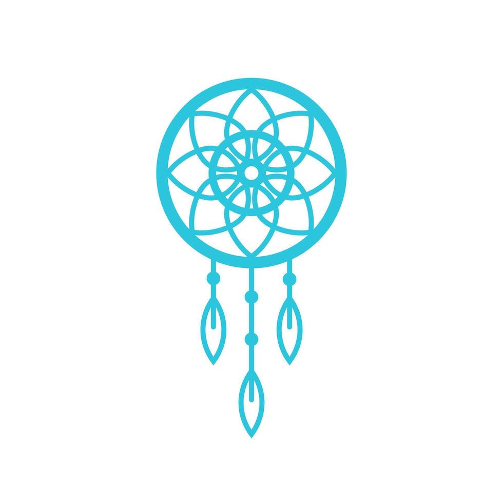 Dream catcher icon, drawing  isolated on white background. From blue icon set. vector