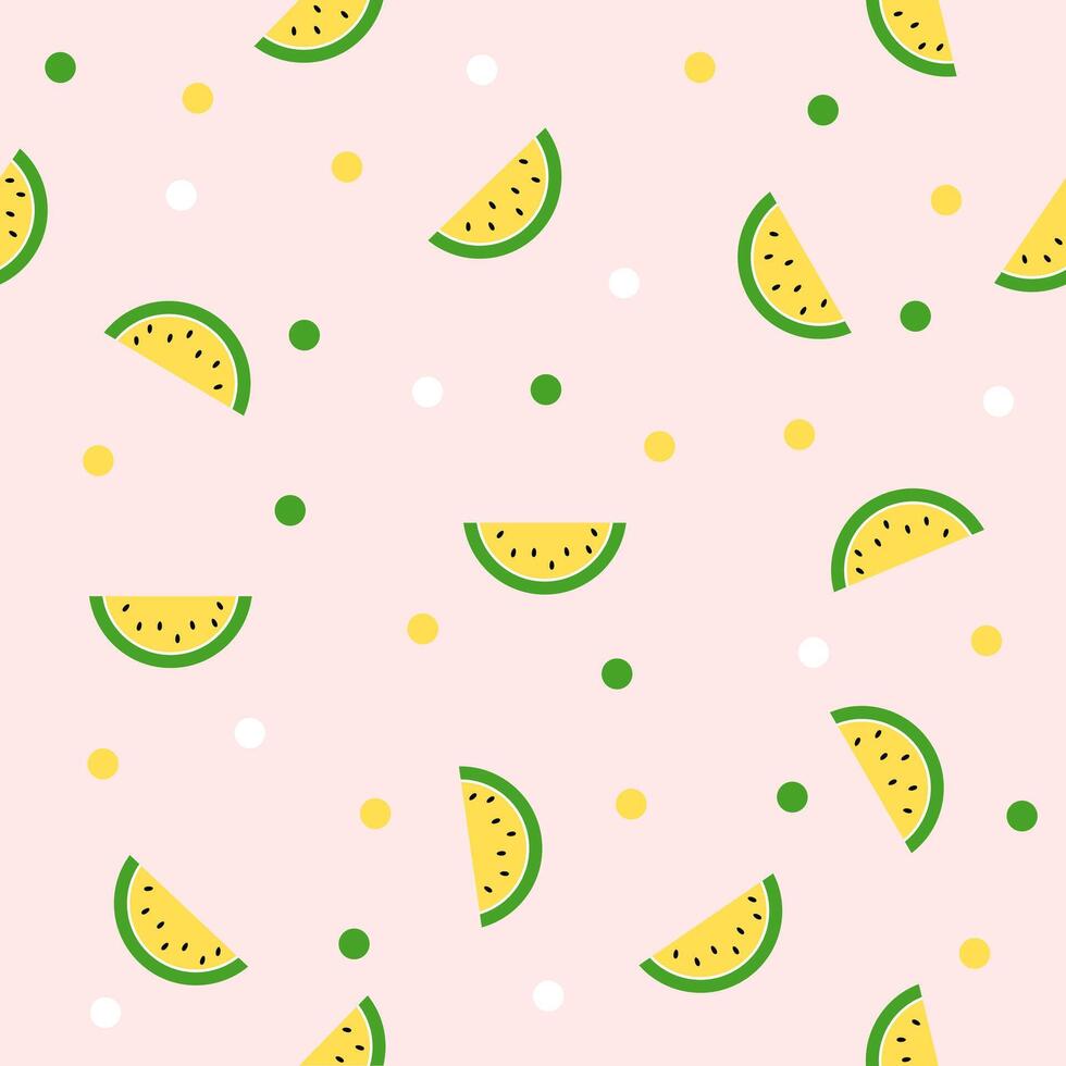 Yellow Watermelon background. Seamless pattern. vector