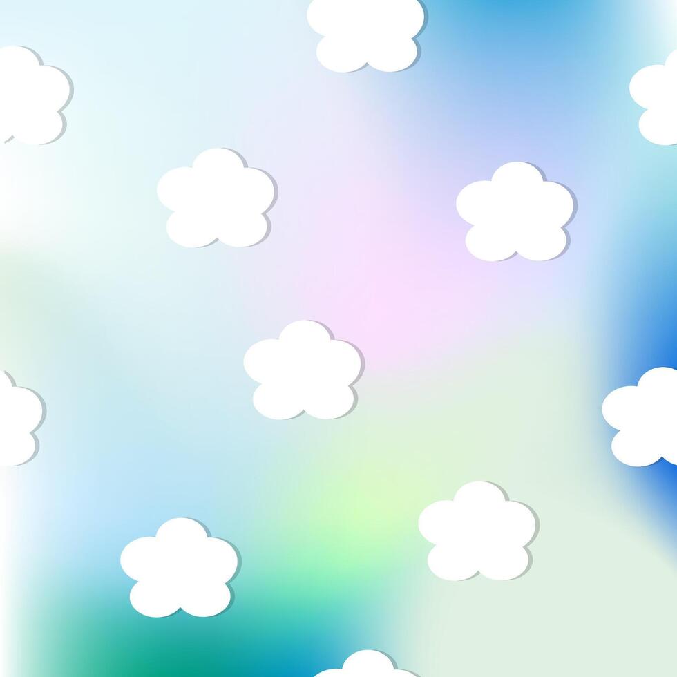 White clouds on abstract blue sky vector