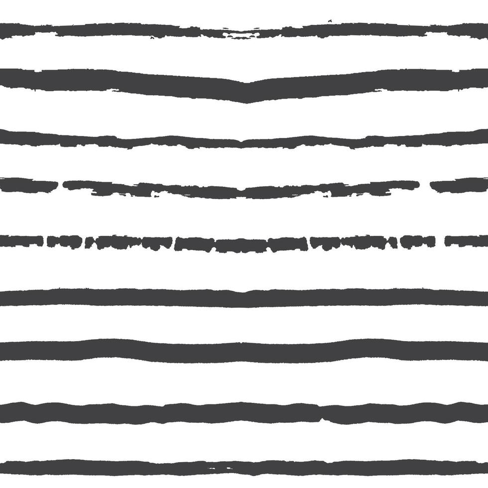 Vector seamless pattern with grunge horizontal stripes. Black and white background. Grunge texture with brush strokes. Designs for fabric, wallpaper, border, wrapping paper.