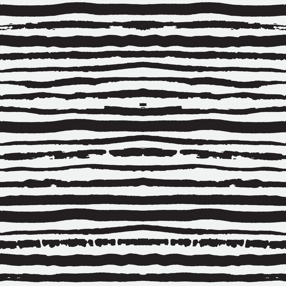 Vector seamless pattern with grunge horizontal stripes. Black and white background. Grunge texture with brush strokes. Designs for fabric, wallpaper, border, wrapping paper.