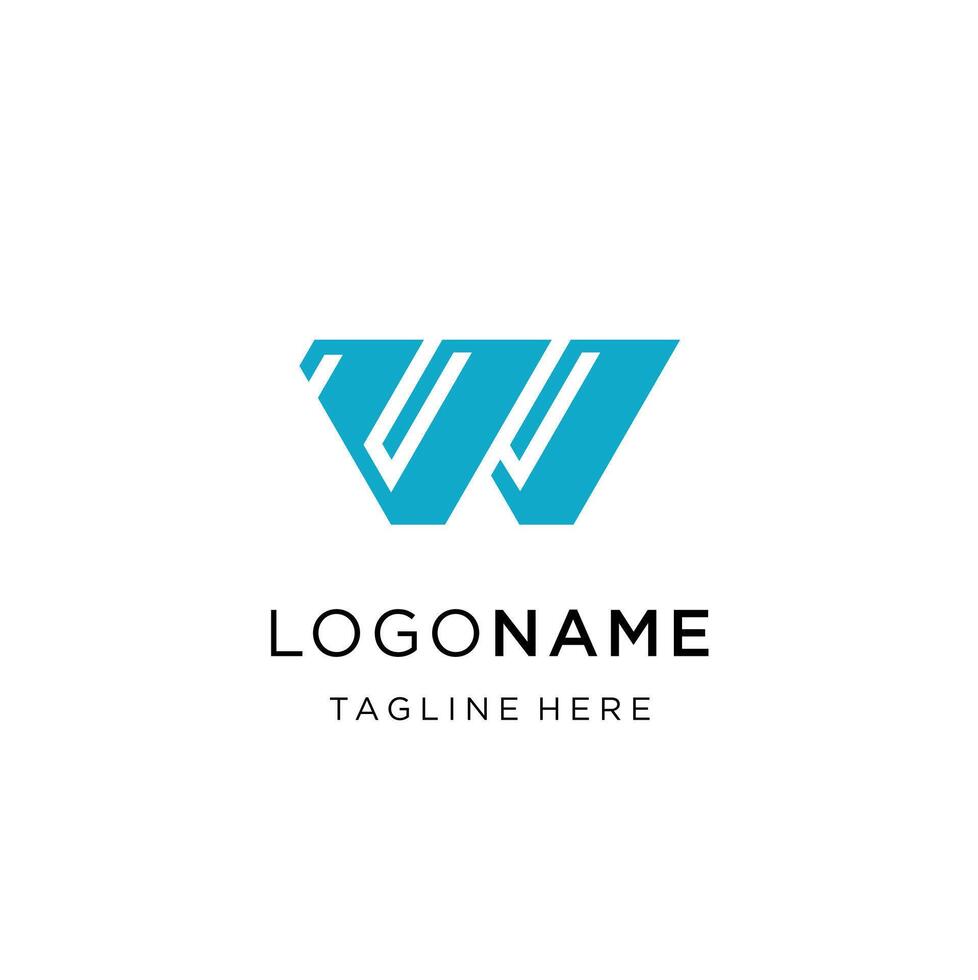 W letter monogram, easy editable logo design icon eps 10 vector