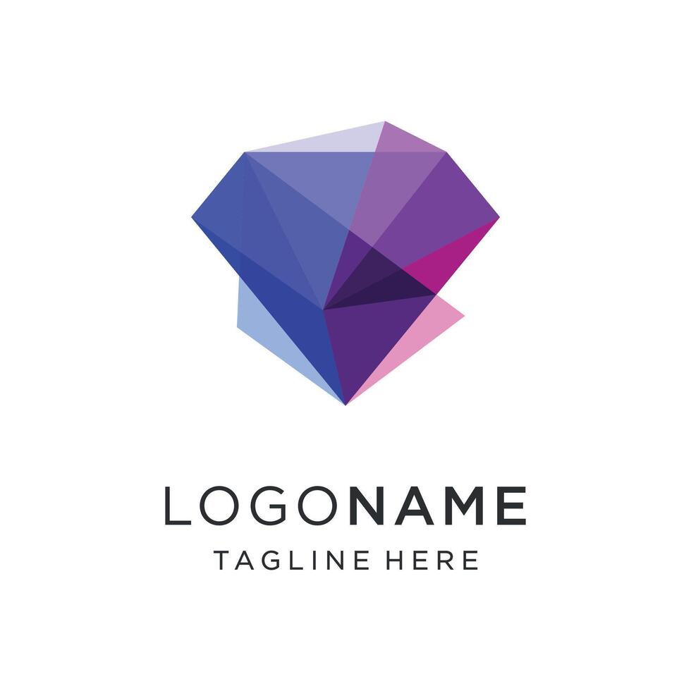 Colorful diamond gradient vector logo template eps 10
