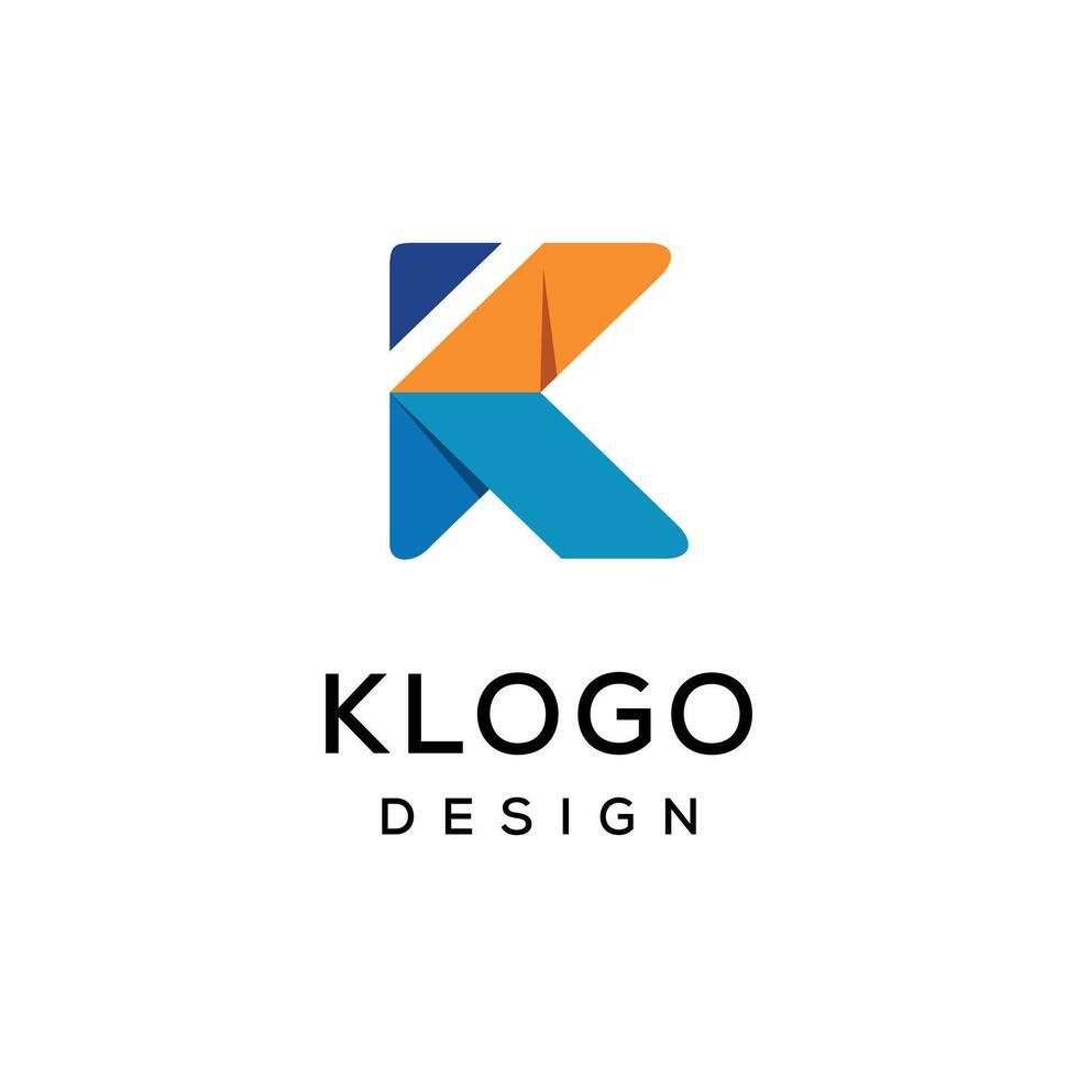letter k puzzle, modern design template. vector