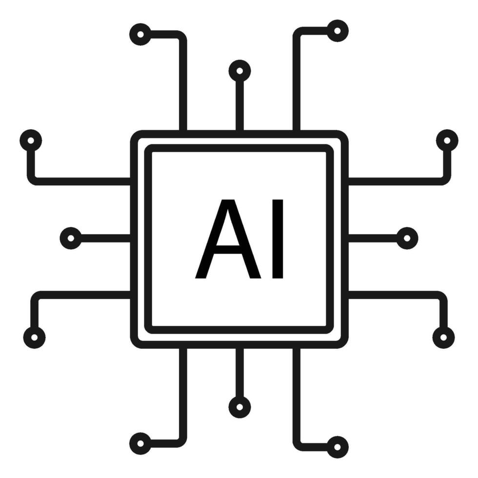 artificial intelligence AI icon vector