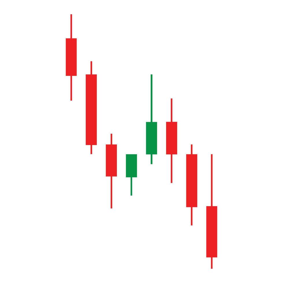 stock chart candlestick icon vector