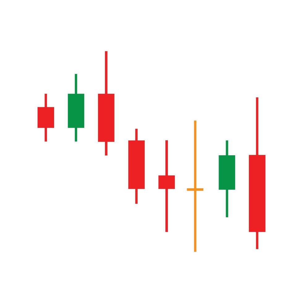 stock chart candlestick icon vector