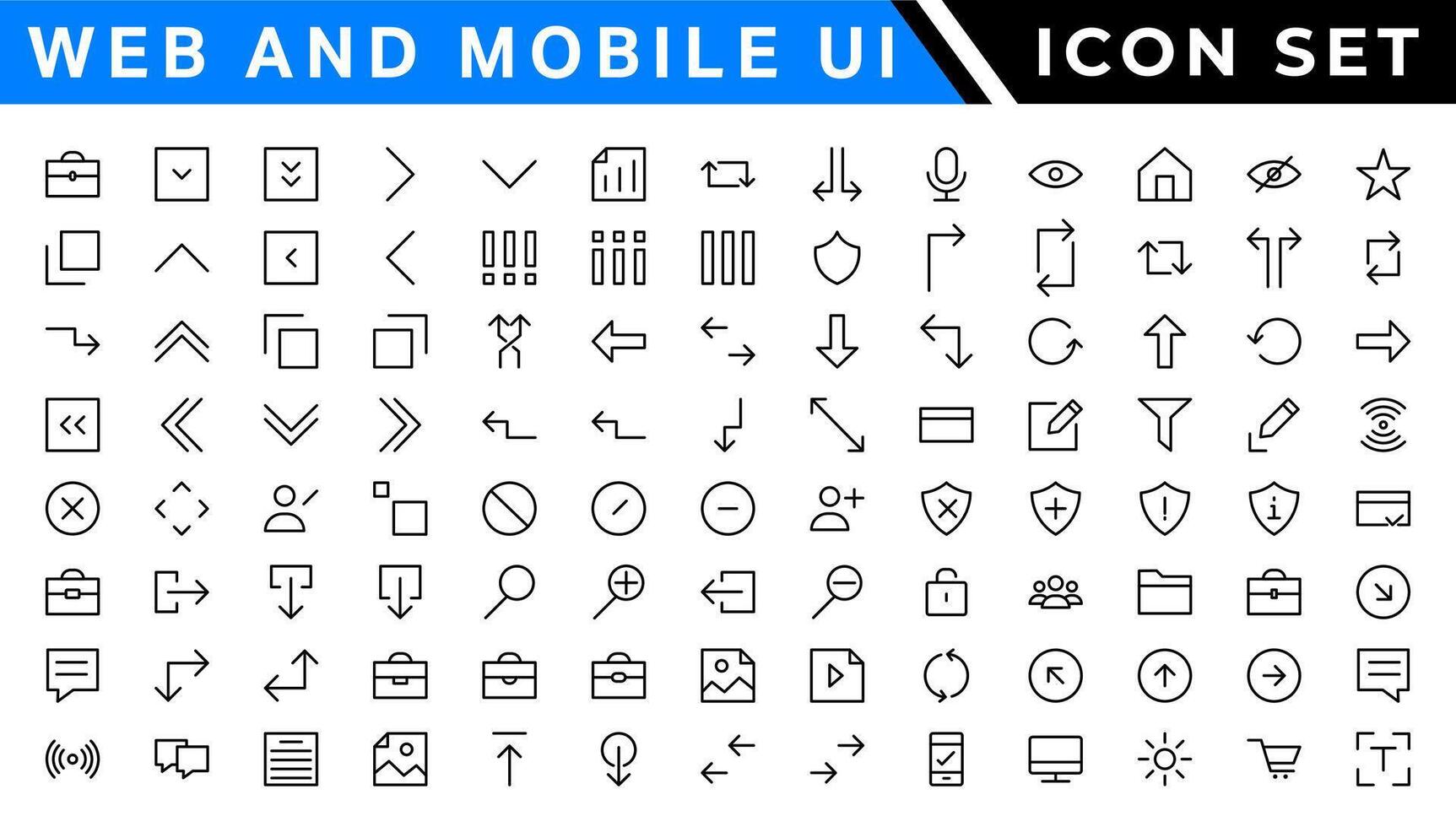 UI icons set. Vector. For mobile, web, social media, business. User interface elements for mobile app. Simple modern design. vector