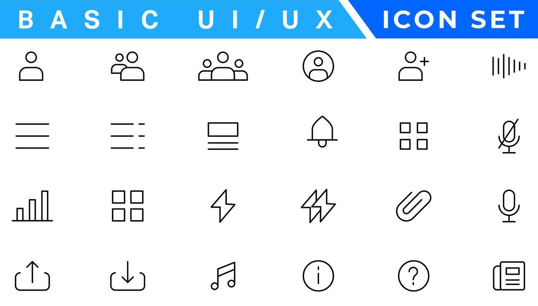 UI AND UX  icon set, user interface icon set collection. vector