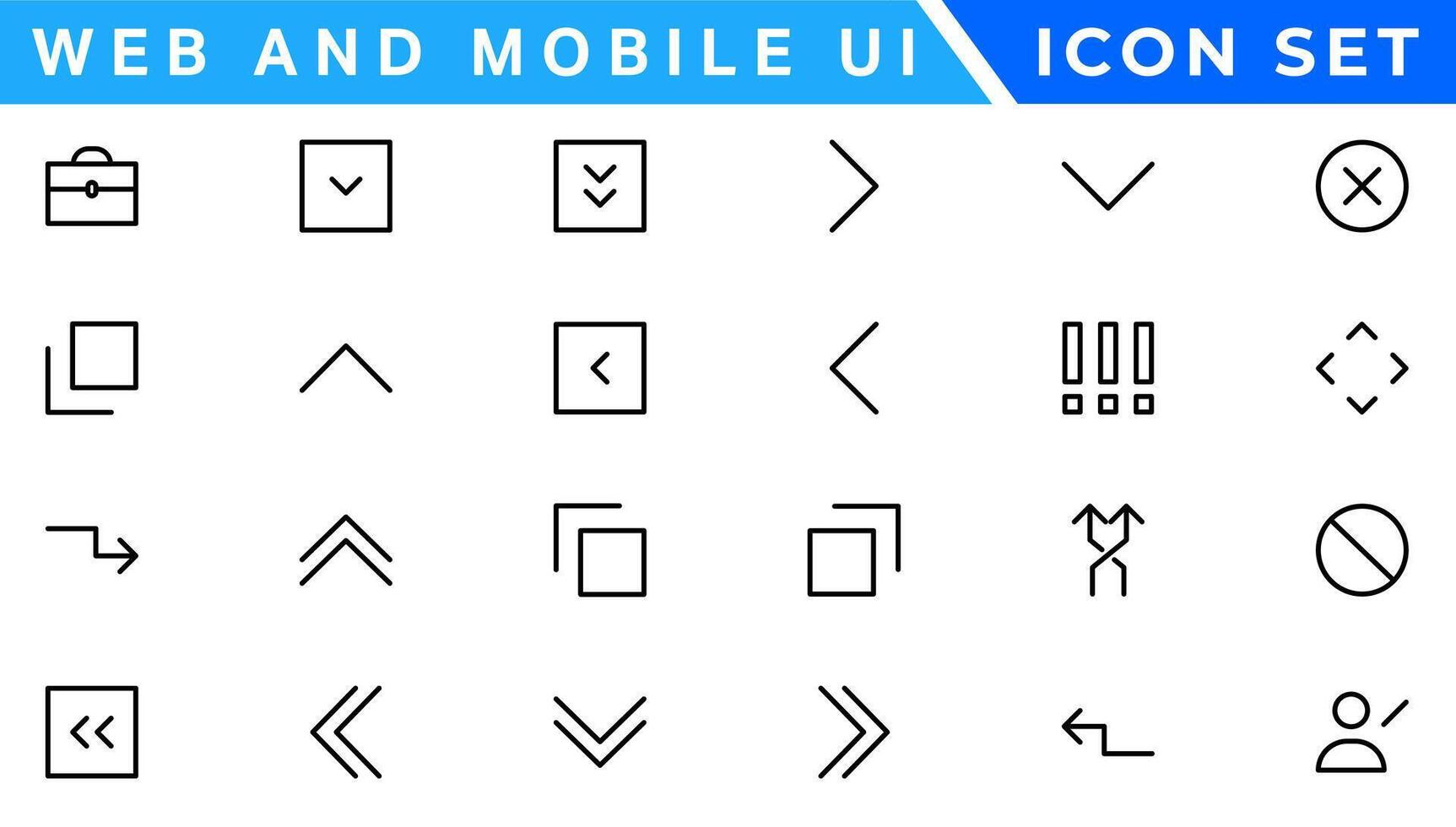 UI icons set. Vector. For mobile, web, social media, business. User interface elements for mobile app. Simple modern design. vector