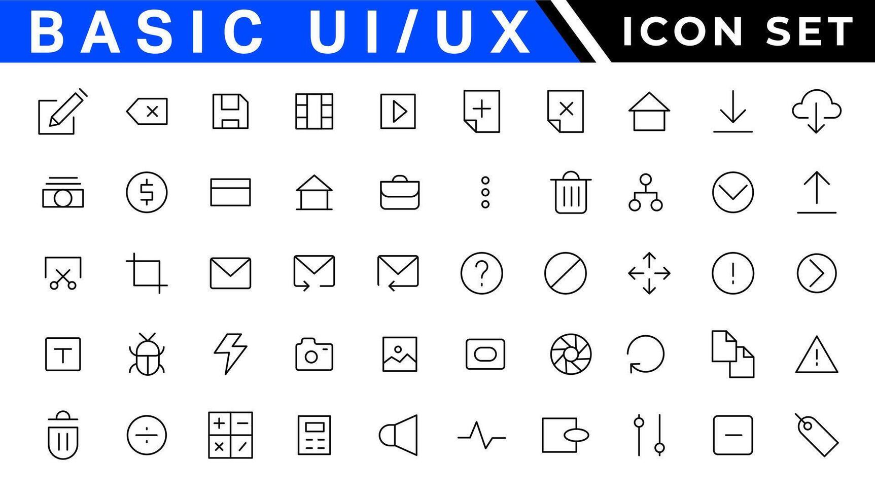 ui y ux icono colocar, usuario interfaz icono conjunto recopilación. vector